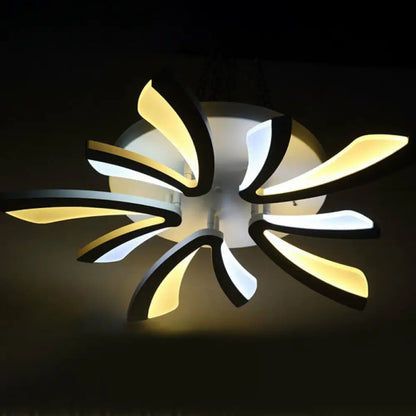 DecorBites™ DecorBites™ Minimalist Dandelion Ceiling Light in White: Acrylic LED Semi Flush Mount for Living Room