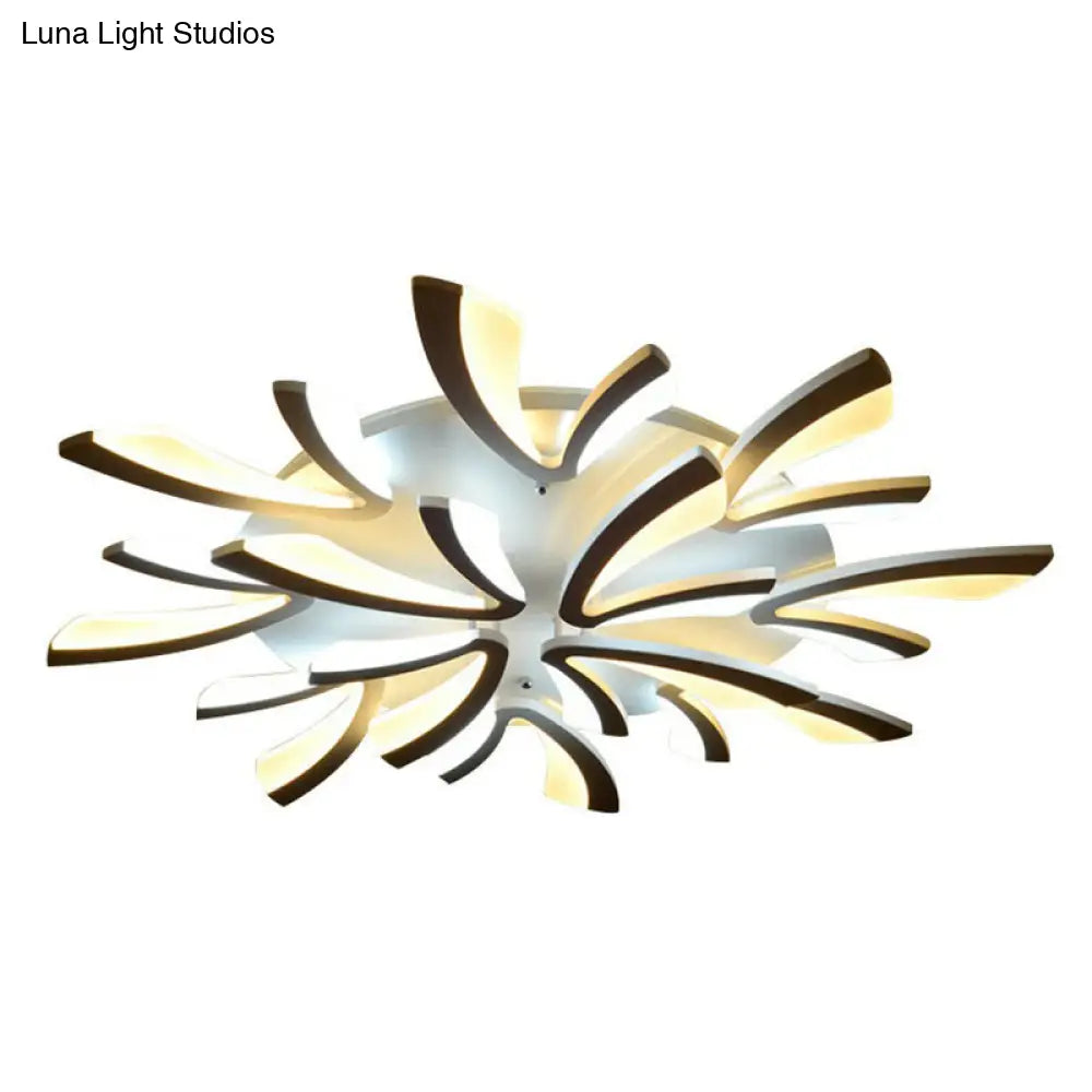 DecorBites™ DecorBites™ Minimalist Dandelion Ceiling Light in White: Acrylic LED Semi Flush Mount for Living Room