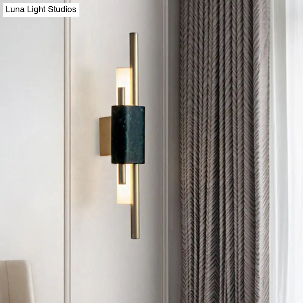 DecorBites™ DecorBites™ Minimalist Dark Green Metal Tube LED Wall Lighting for Bedroom