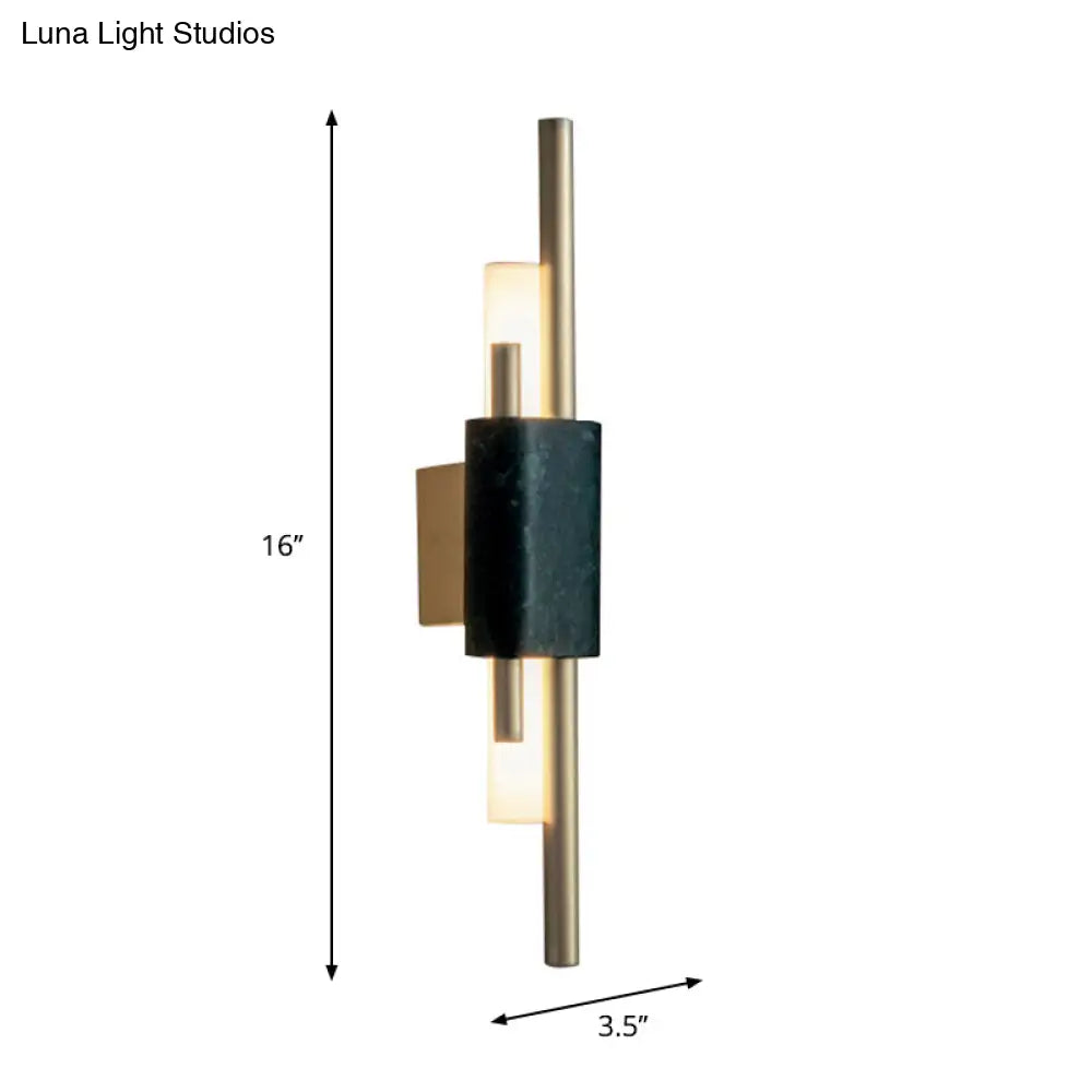 DecorBites™ DecorBites™ Minimalist Dark Green Metal Tube LED Wall Lighting for Bedroom