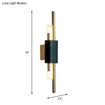 DecorBites™ DecorBites™ Minimalist Dark Green Metal Tube LED Wall Lighting for Bedroom