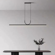 Minimalist decorbites black art led ceiling chandelier features a sleek black linear pendant light for dining rooms