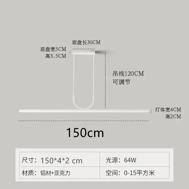 Minimalist decorbites black art led ceiling chandelier with white aluminum and acrylic pendant light and adjustable chain