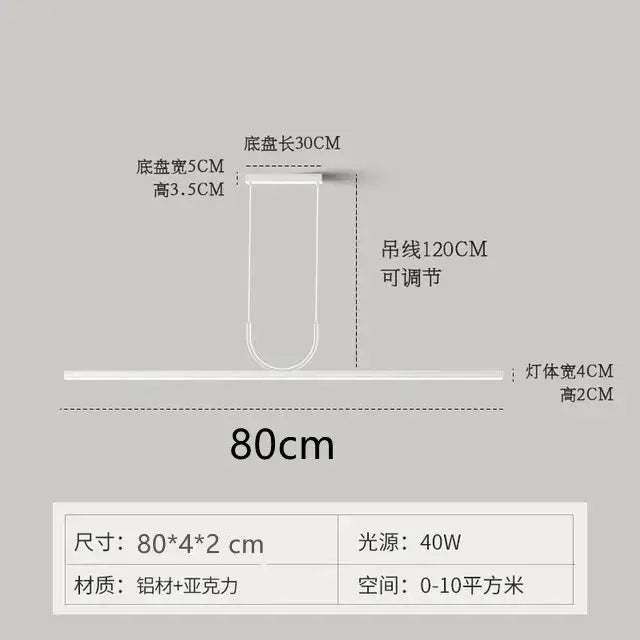 Minimalist decorbites black art led ceiling chandelier with sleek aluminum acrylic design and adjustable 120cm chain