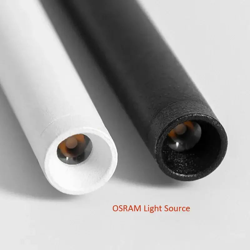 White and black cylindrical osram led light source fixtures in decorbites black slim led pendant lamp for dining room