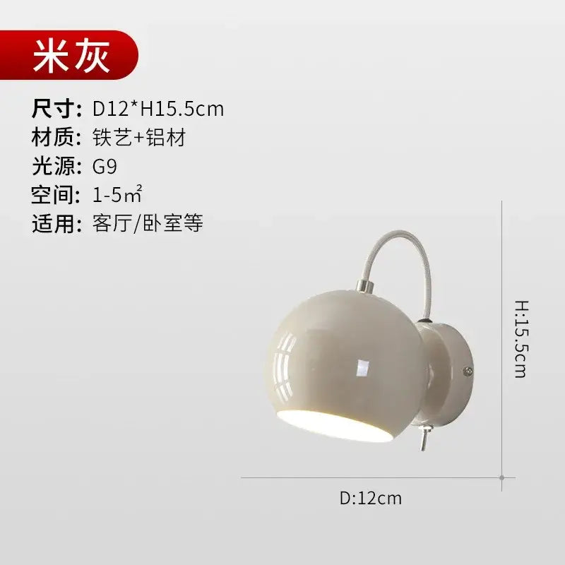 A sleek matte beige decorbites cream wind led wall lamp with curved metallic arm and g9 bulb for bedroom