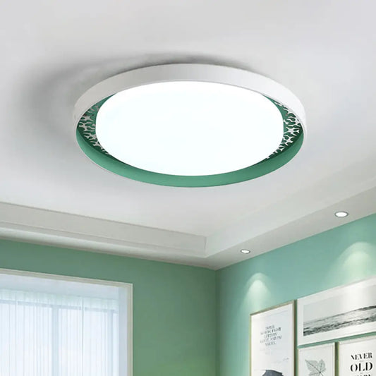 DecorBites™ DecorBites™ Minimalist Disc Ceiling Flush LED Lighting for Children's Bedrooms - White/Green/Pink Colors