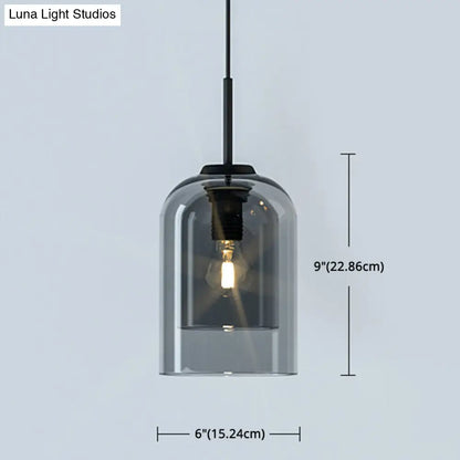 Minimalist Double Glass Shade Pendant Light for Aisle Bedroom - Modern and Stylish