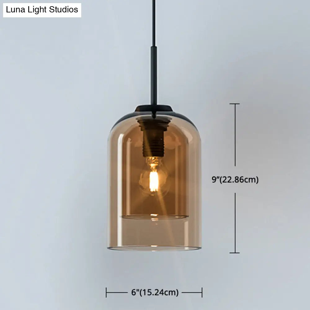 Minimalist Double Glass Shade Pendant Light for Aisle Bedroom - Modern and Stylish