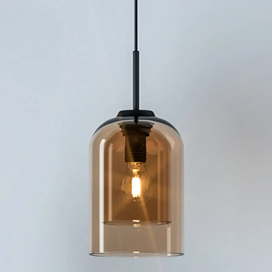 Minimalist Double Glass Shade Pendant Light for Aisle Bedroom - Modern and Stylish