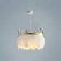 Minimalist Feather Crown Pendant Light with Crystal Deco