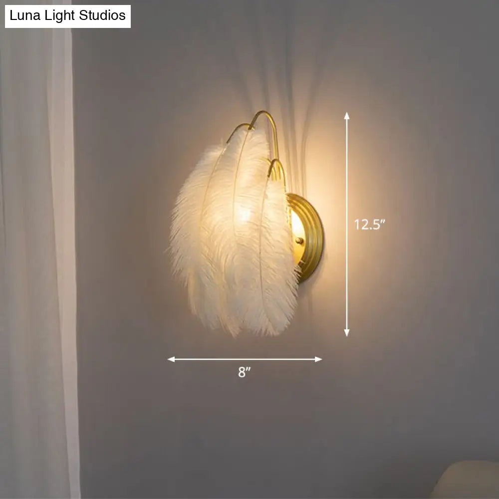 DecorBites™ DecorBites™ Minimalist Feather Wall Mount Light for Hallway - Small 1-Light Wall Sconce