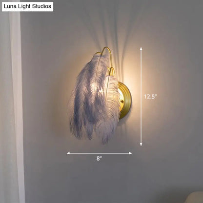 DecorBites™ DecorBites™ Minimalist Feather Wall Mount Light for Hallway - Small 1-Light Wall Sconce
