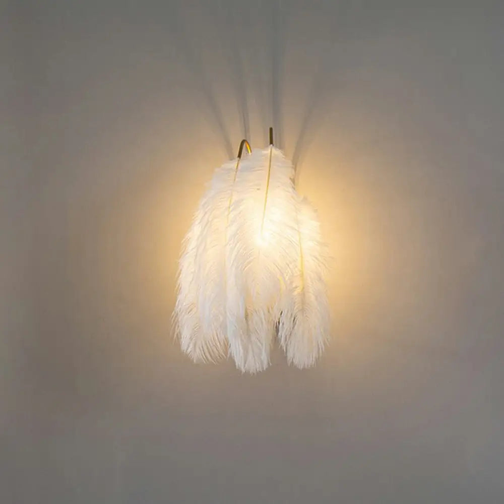 DecorBites™ DecorBites™ Minimalist Feather Wall Mount Light for Hallway - Small 1-Light Wall Sconce