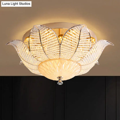 DecorBites™ DecorBites™ Minimalist Flower Crystal Ceiling Mount LED Flush Mount Lighting - Gold Finish (14"/19.5"/23.5" Wide) - Bedroom Lighting in White/Yellow Light