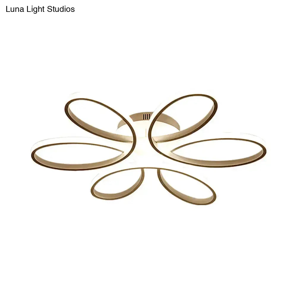 DecorBites™ DecorBites™ Minimalist Flower-Shaped Flushmount Acrylic LED Ceiling Light in White