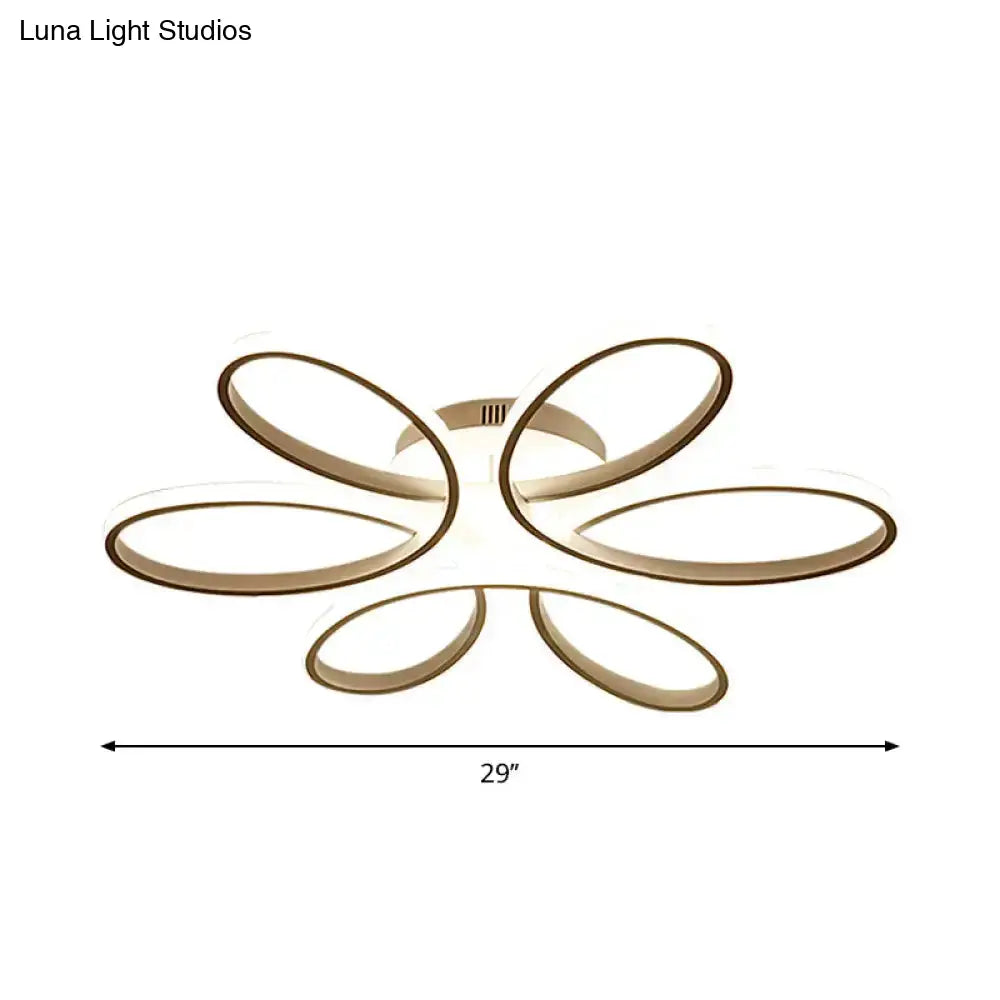 DecorBites™ DecorBites™ Minimalist Flower-Shaped Flushmount Acrylic LED Ceiling Light in White