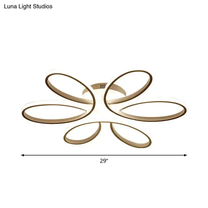 DecorBites™ DecorBites™ Minimalist Flower-Shaped Flushmount Acrylic LED Ceiling Light in White