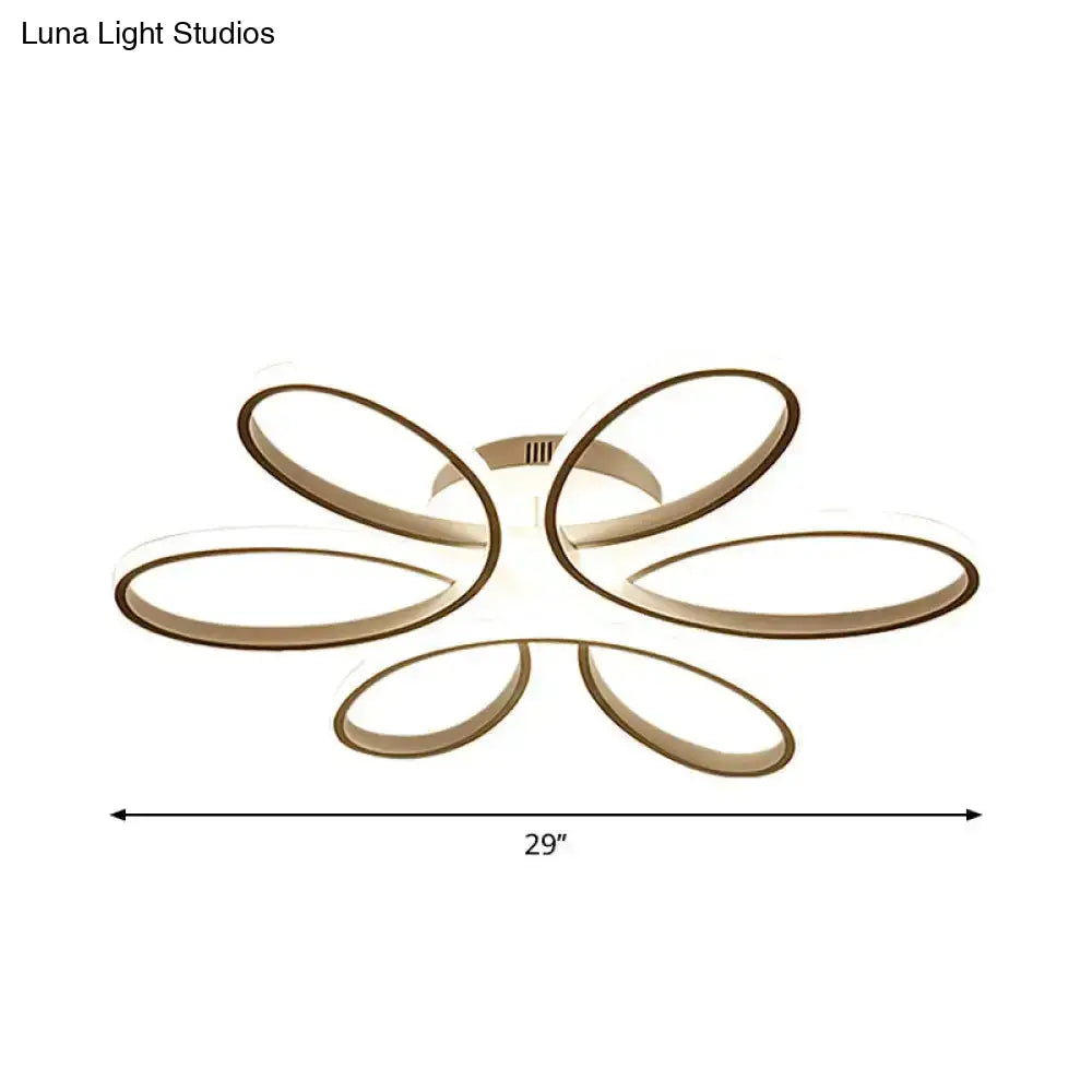 DecorBites™ DecorBites™ Minimalist Flower-Shaped Flushmount Acrylic LED Ceiling Light in White