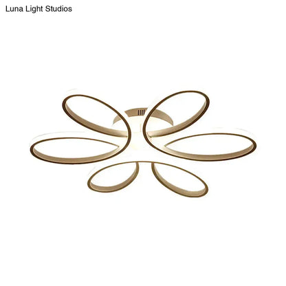 DecorBites™ DecorBites™ Minimalist Flower-Shaped Flushmount Acrylic LED Ceiling Light in White