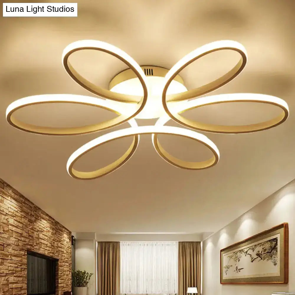 DecorBites™ DecorBites™ Minimalist Flower-Shaped Flushmount Acrylic LED Ceiling Light in White