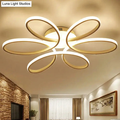 DecorBites™ DecorBites™ Minimalist Flower-Shaped Flushmount Acrylic LED Ceiling Light in White