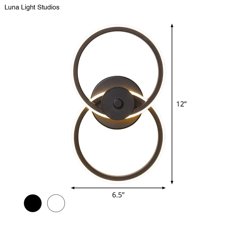 DecorBites™ DecorBites™ Minimalist Flush Mount Wall Sconce: Ring Acrylic LED Wall Light in Warm/White