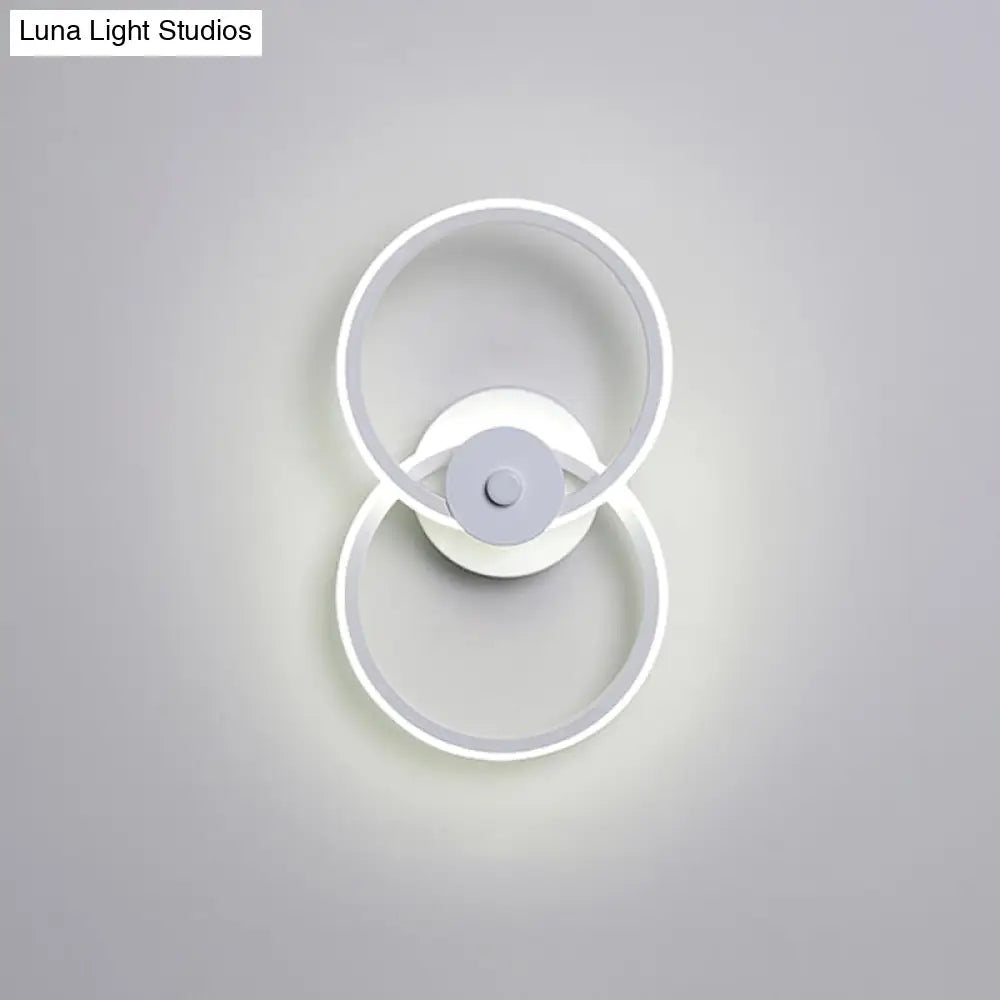 DecorBites™ DecorBites™ Minimalist Flush Mount Wall Sconce: Ring Acrylic LED Wall Light in Warm/White