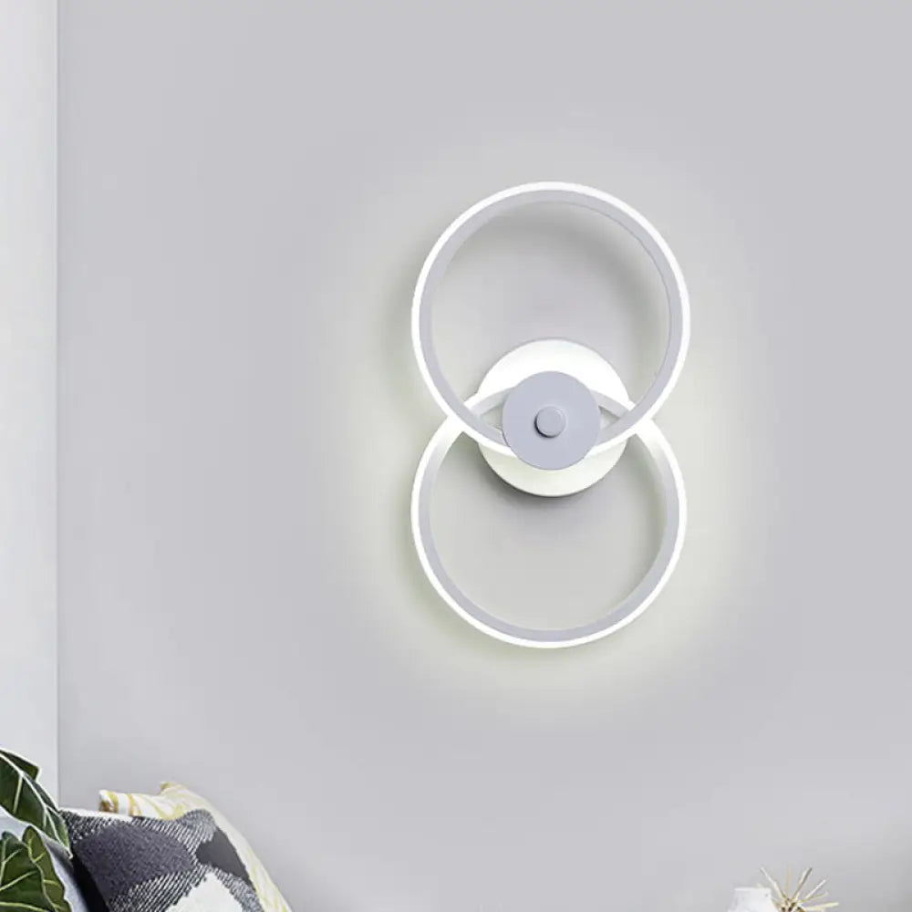 DecorBites™ DecorBites™ Minimalist Flush Mount Wall Sconce: Ring Acrylic LED Wall Light in Warm/White