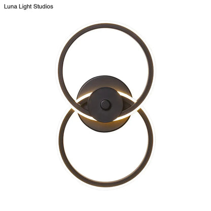 DecorBites™ DecorBites™ Minimalist Flush Mount Wall Sconce: Ring Acrylic LED Wall Light in Warm/White