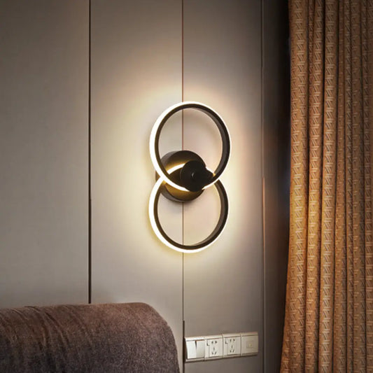 DecorBites™ DecorBites™ Minimalist Flush Mount Wall Sconce: Ring Acrylic LED Wall Light in Warm/White