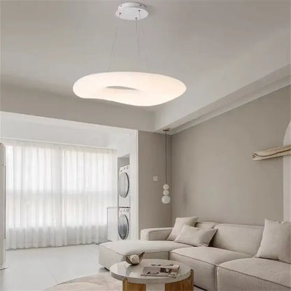 Minimalist frosted white cloud led pendant light with soft diffused glow perfect for home office decorbites cloud led design