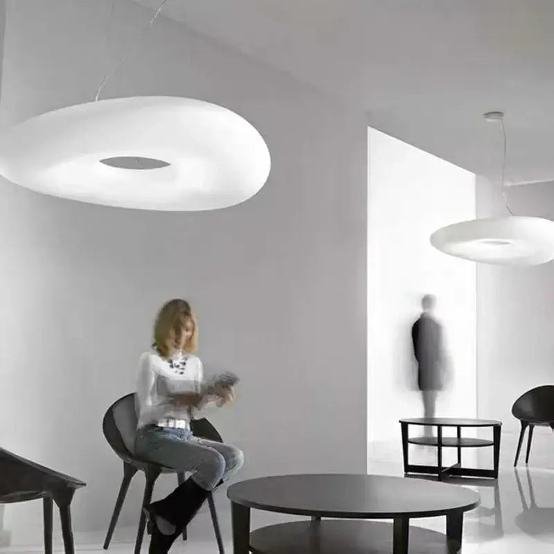 Minimalist frosted white cloud led pendant light showcasing a sleek decorbites cloud led design for home office lighting