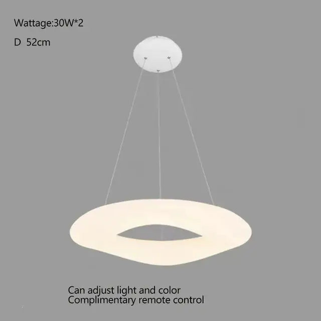 Modern white circular decorbites cloud led pendant light with minimalist design and adjustable lighting for home office decor