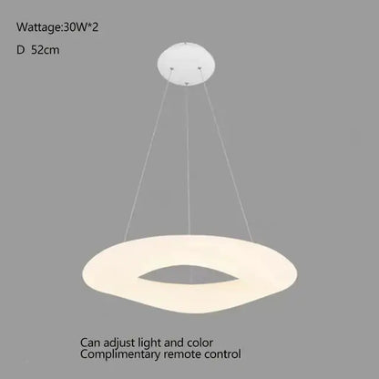 Modern white circular decorbites cloud led pendant light with minimalist design and adjustable lighting for home office decor