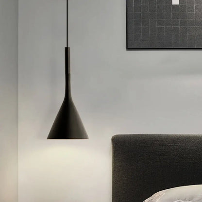 Minimalist Funnel Pendant Cement Light Fixture in Red/Black/White - Ideal for Bedside