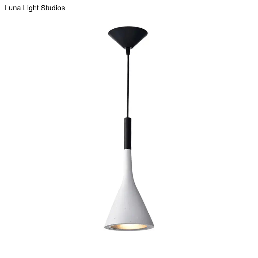 Minimalist Funnel Pendant Cement Light Fixture in Red/Black/White - Ideal for Bedside