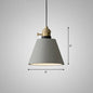 Minimalist Geometric Cement Pendant Light with Rotary Switch for Dining Rooms - Grey