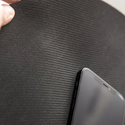 Black textured mousepad with subtle herringbone weave pattern complementing minimalist geometric diatom ooze bathroom decorbites design