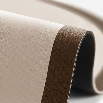 Beige and brown faux leather roll with smooth matte finish for minimalist geometric diatom ooze bathroom rug decorbites geometric diatom