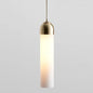 Minimalist Glass Hanging Light - 17.7" Height, Tube-shaped, 1 Light Bedside Pendant with Adjustable Cord (47")