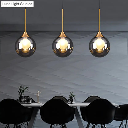 Minimalist Glass Pendant with 3-Head Down Lighting: Ideal for Dining Room and Multiple Hanging Option