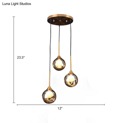 Minimalist Glass Pendant with 3-Head Down Lighting: Ideal for Dining Room and Multiple Hanging Option