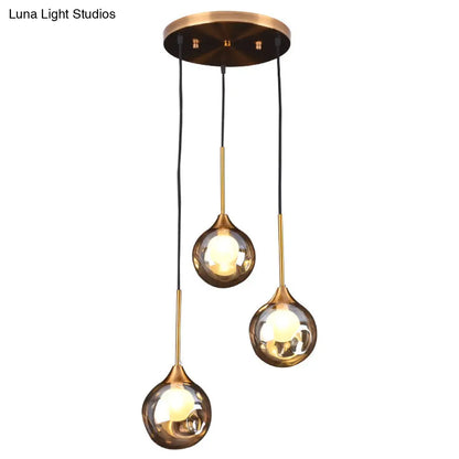 Minimalist Glass Pendant with 3-Head Down Lighting: Ideal for Dining Room and Multiple Hanging Option