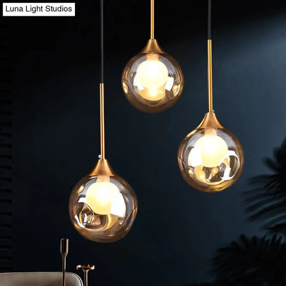 Minimalist Glass Pendant with 3-Head Down Lighting: Ideal for Dining Room and Multiple Hanging Option