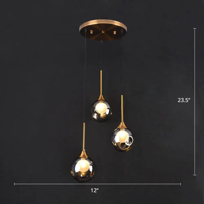 Minimalist Glass Pendant with 3-Head Down Lighting: Ideal for Dining Room and Multiple Hanging Option