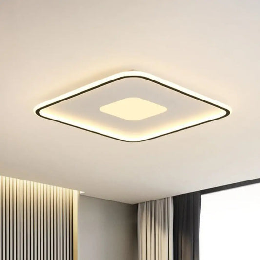 DecorBites™ DecorBites™ Minimalist Glow: Nordic Aluminum Rectangular LED Flush Ceiling Light for Contemporary Living Rooms