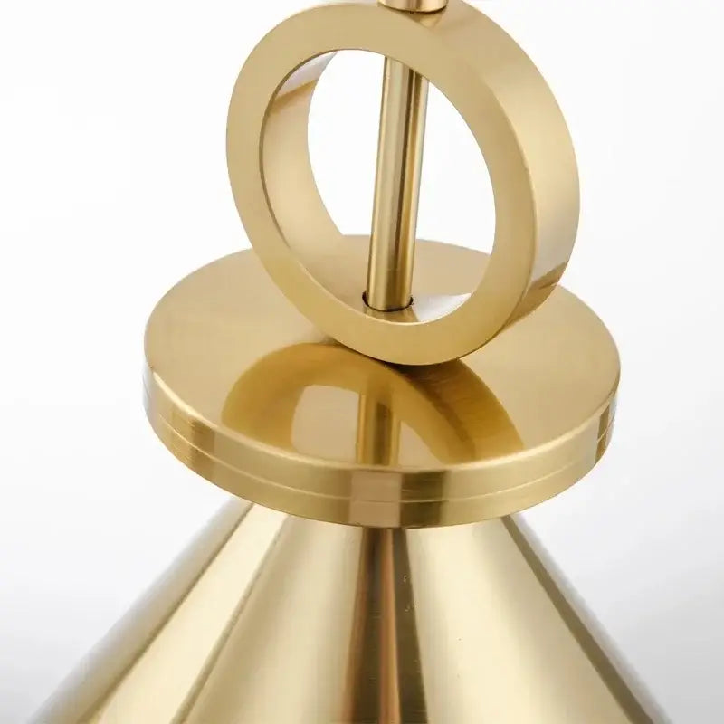 Brass-finished decorbites adjustable linear pendant light with circular ring and conical shade for modern dining room decor