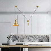 Minimalist gold-toned decorbites adjustable linear pendant lights with geometric design for dining room decorbites pendant lights