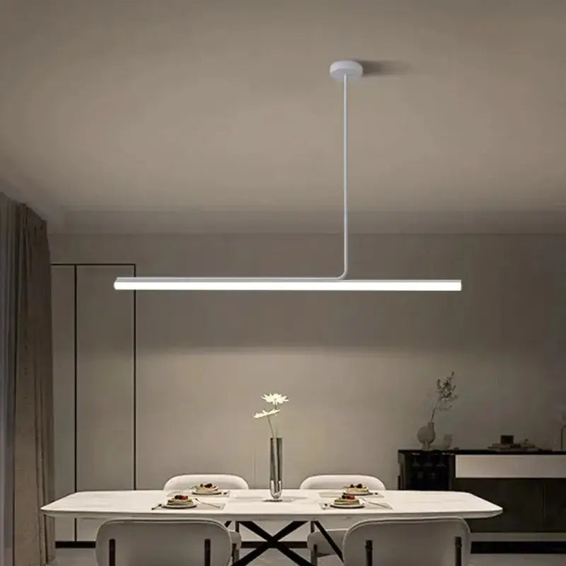 Minimalist gold and black metal pendant light with white led and cord pendant installation for dining room use